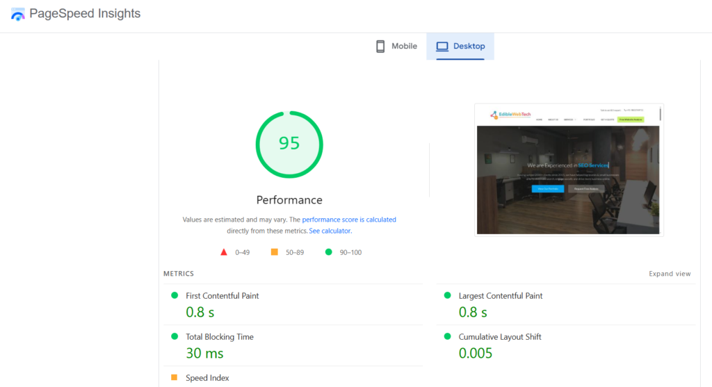website performance metrics