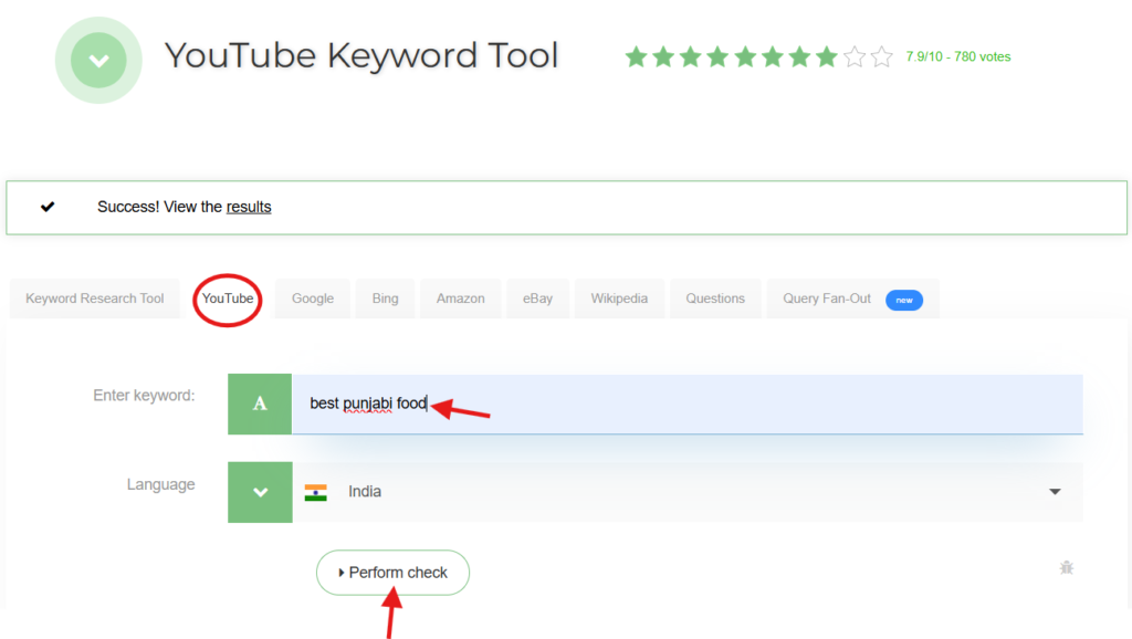 free YouTube keyword research tool