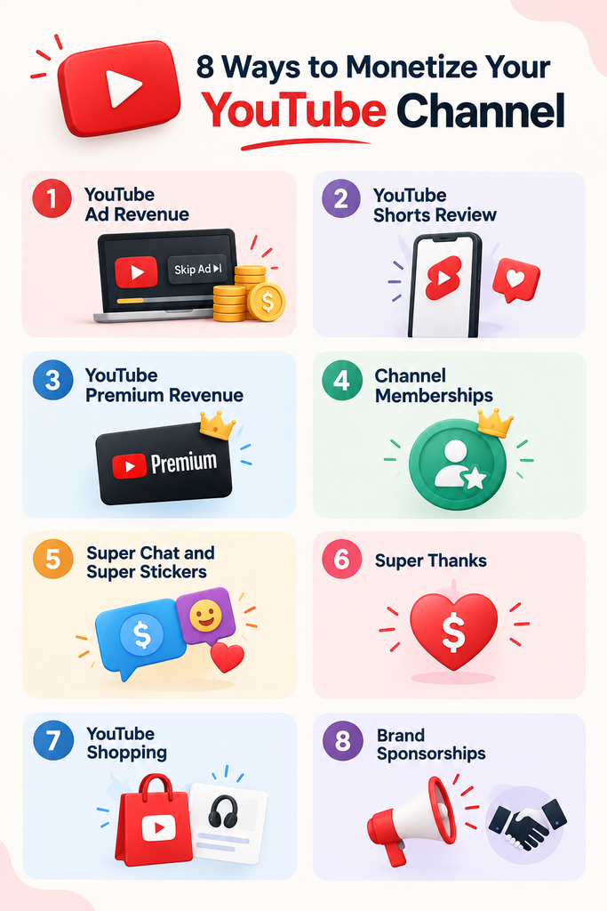 8 Ways to Monetize Your YouTube Channel