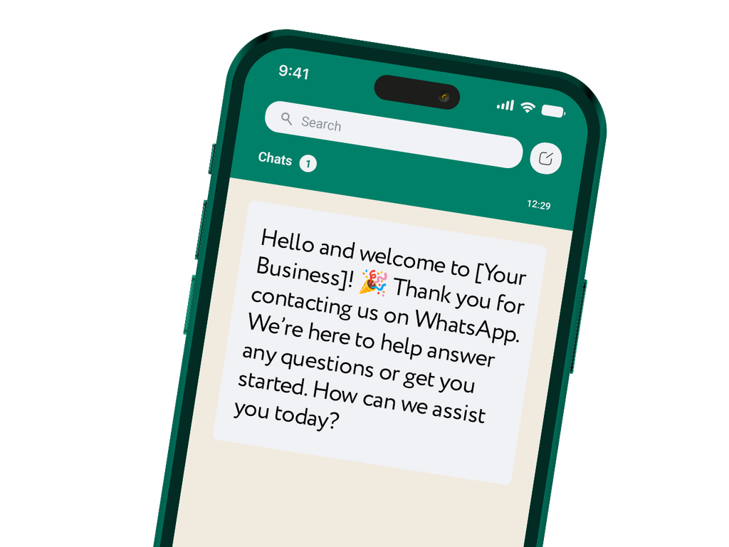 whatsapp chatbot Welcome message